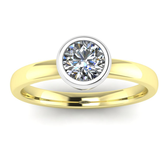 Round Rubover Solitaire, The Two Tone Collection
