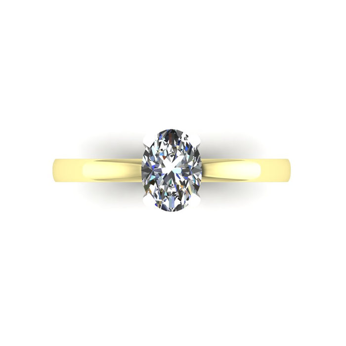 4 Claw Oval Solitaire, The Two Tone Collection