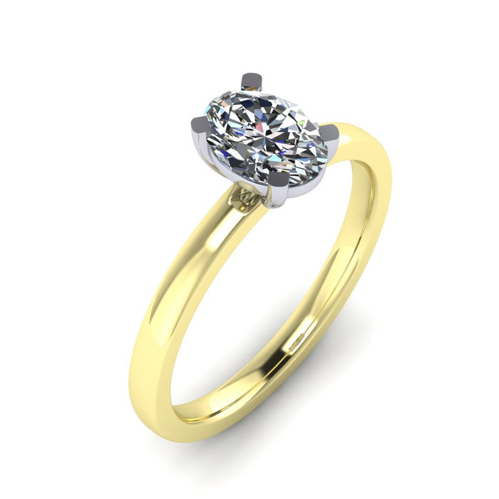 4 Claw Oval Solitaire, The Two Tone Collection