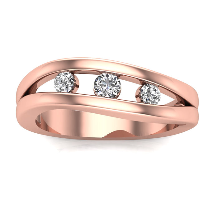 3 Stone Ring Spaced Channel Set