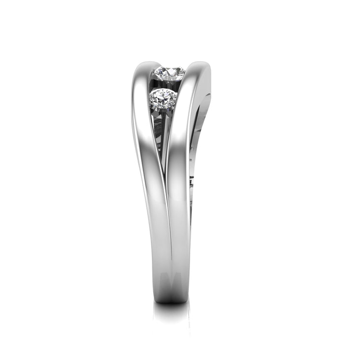 3 Stone Ring Spaced Channel Set