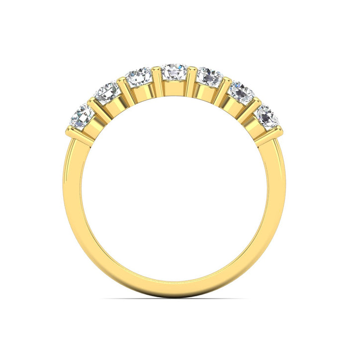 7 Stone Semi Eternity Ring with Shared Claws
