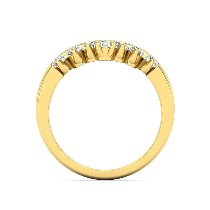 7 Stone Semi Eternity Wishbone Ring with Claws