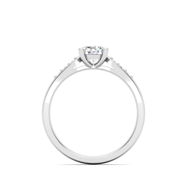 Low 4 Claw Solitaire With Pave Set Shoulders