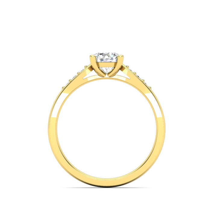 Low 4 Claw Solitaire With Pave Set Shoulders