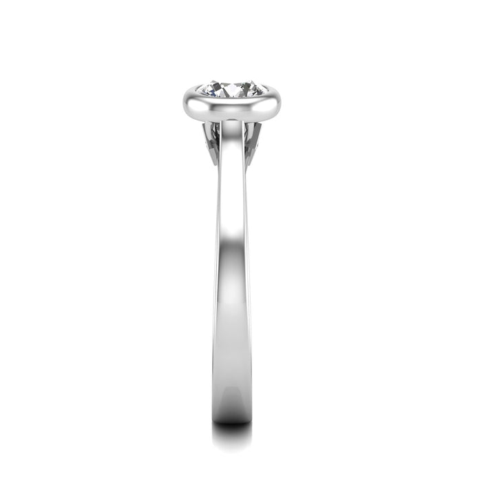 Rubover Solitaire with Diamond Set Under Bezel