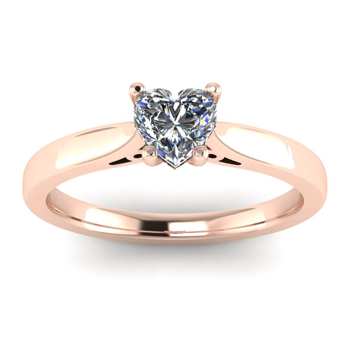 4 Claw Heart Solitaire with Cheniere Shank