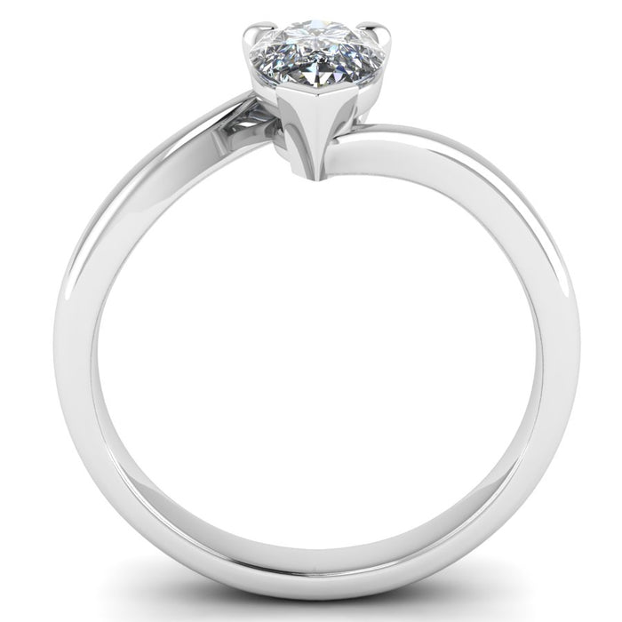 3 Claw Pear Shaped Solitaire with Twist Shank