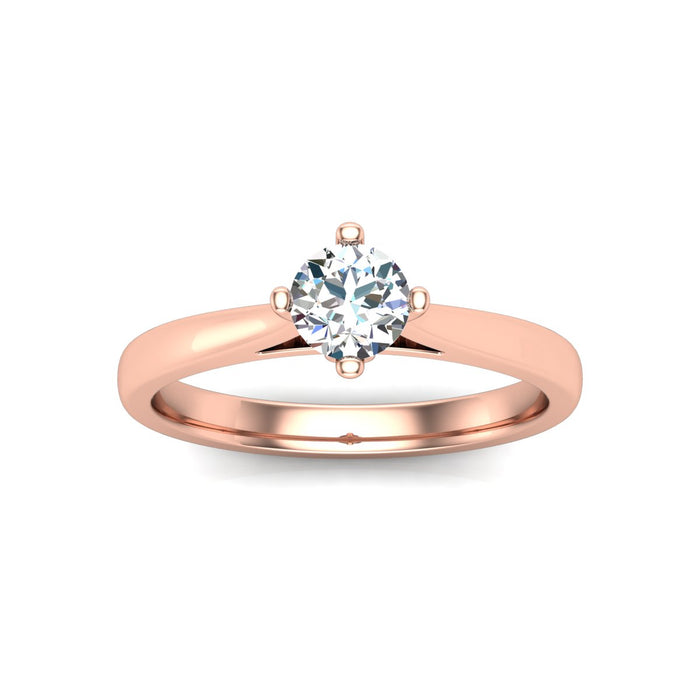 4 Claw Tulip Solitaire With Diamond Set Under Bezel