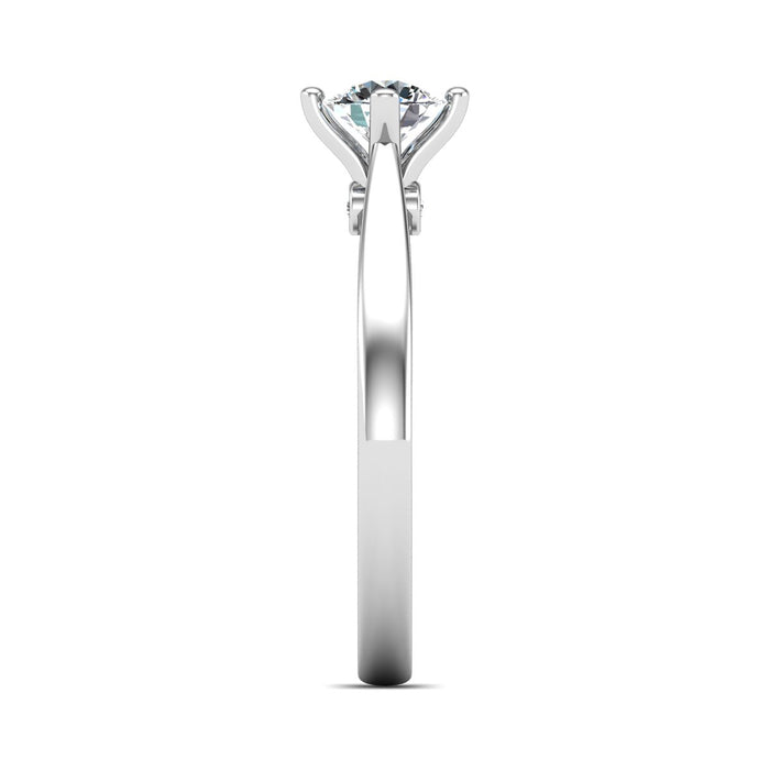 4 Claw Tulip Solitaire With Diamond Set Under Bezel