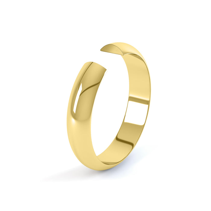 D-Shape Profile Ladies Light Wedding Ring