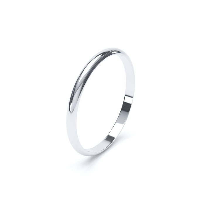 D-Shape Profile Ladies Light Wedding Ring