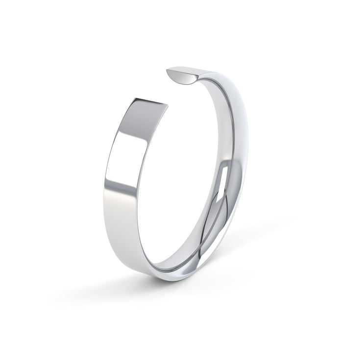 Flat Court Profile Ladies Light Wedding Ring