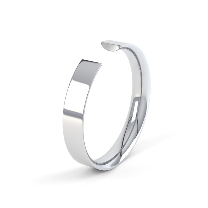 Flat Court Profile Ladies Medium Wedding Ring
