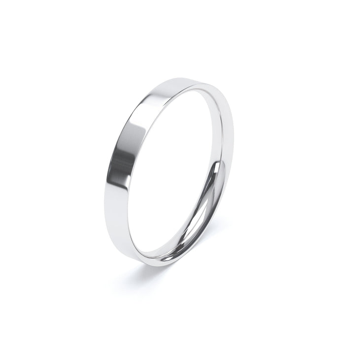 Flat Court Profile Gents Light Wedding Ring