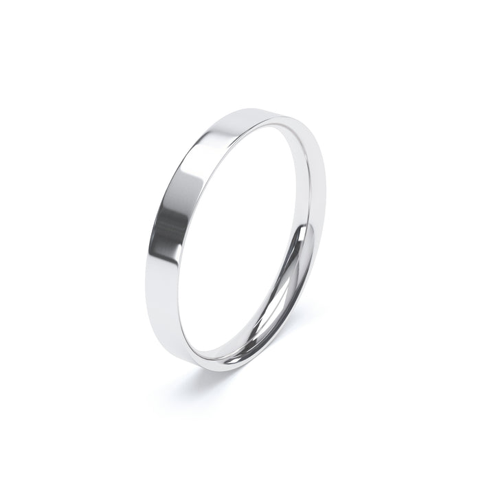 Flat Court Profile Ladies Light Wedding Ring