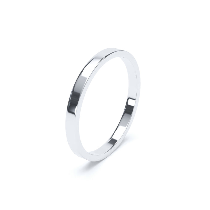 Flat Profile Ladies Light Wedding Ring