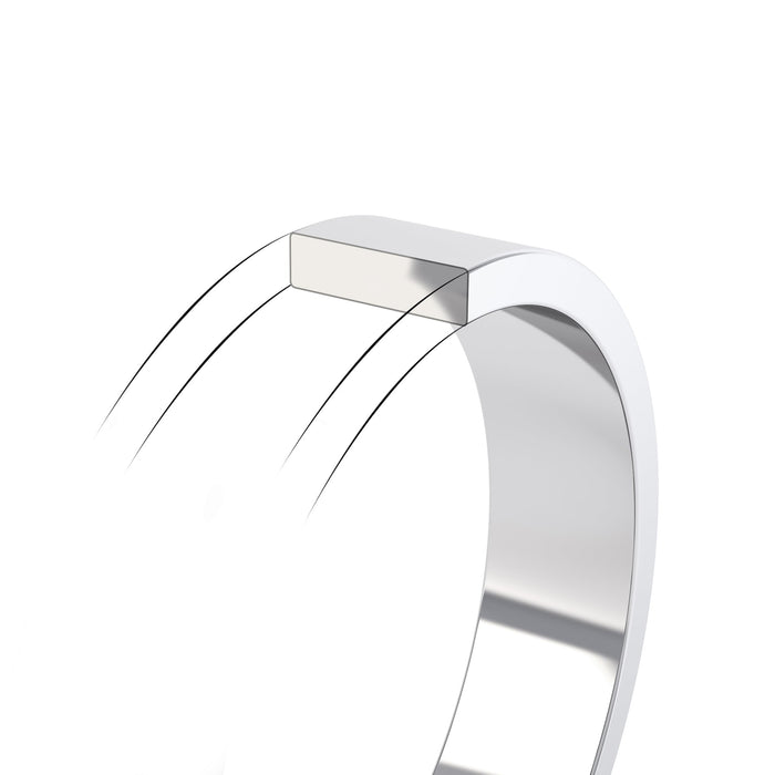 Flat Profile Ladies Heavy Wedding Ring