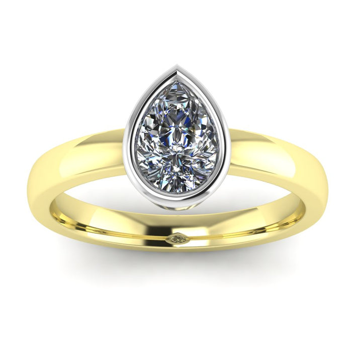 Pear Rubover Solitaire, The Two Tone Collection