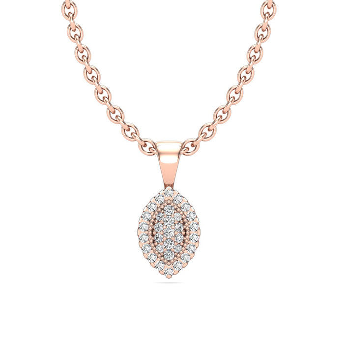 Marquise Shape Round Diamond Pendant