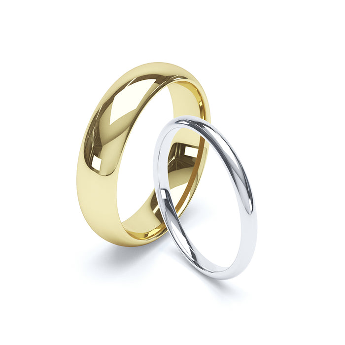 Soft Court Profile Gents Medium Wedding Ring