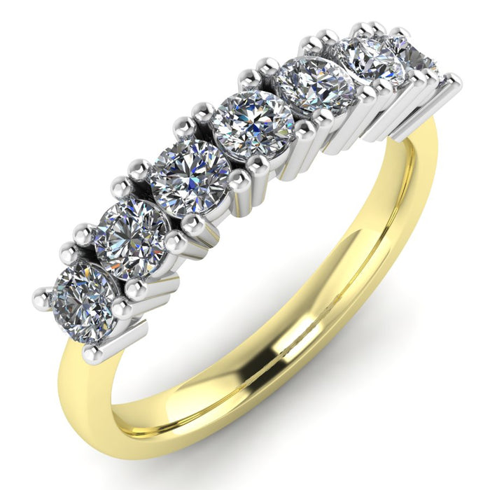 4 Claw 7 Stone Semi Eternity Ring, The Two Tone Collection