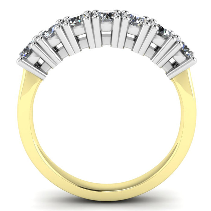 4 Claw 7 Stone Semi Eternity Ring, The Two Tone Collection