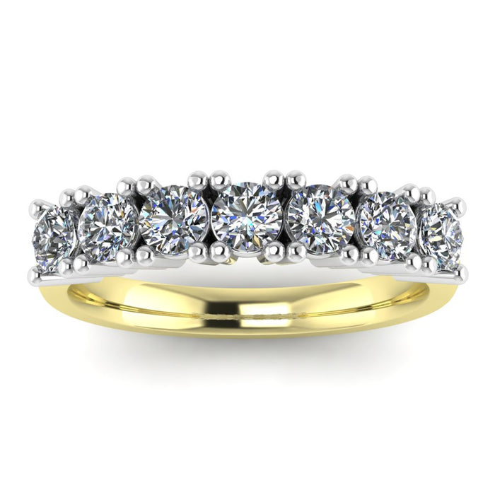 4 Claw 7 Stone Semi Eternity Ring, The Two Tone Collection