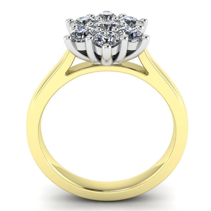 Diamond Flower Cluster Ring, The Two Tone Collection