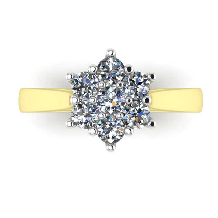 Diamond Flower Cluster Ring, The Two Tone Collection