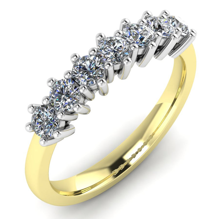 7 Stone Shared Claw Ring, The Two Tone Collection