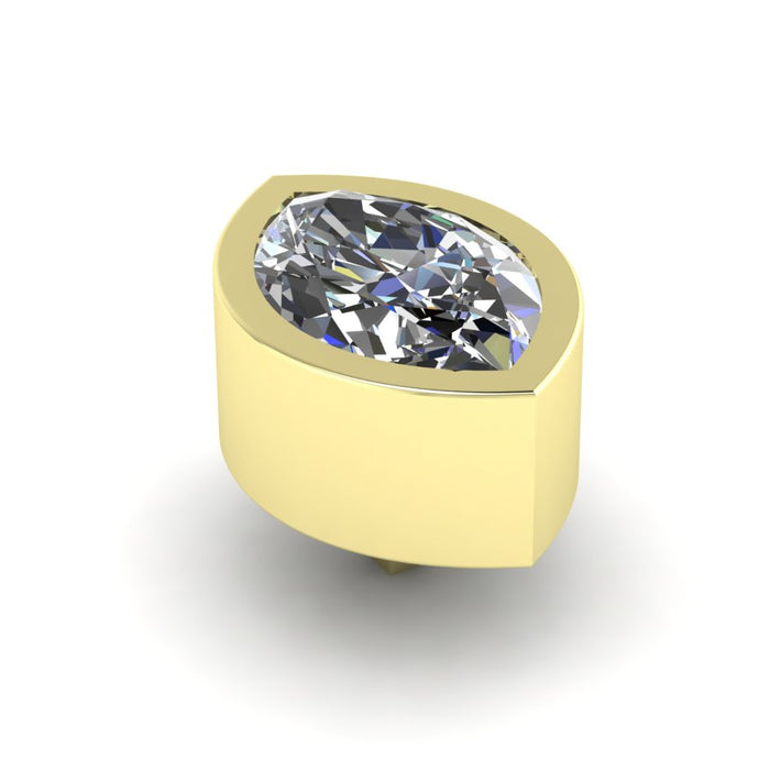 Marquise Single Stone Solid Rubover Collet