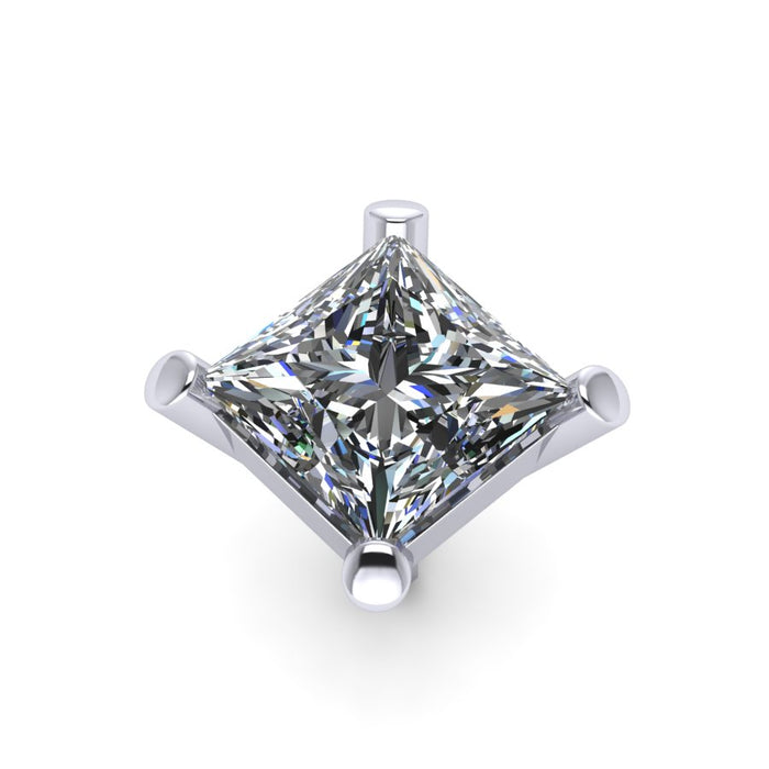 Princess Cut Single Stone Low Four Claw Single Gallery Collet