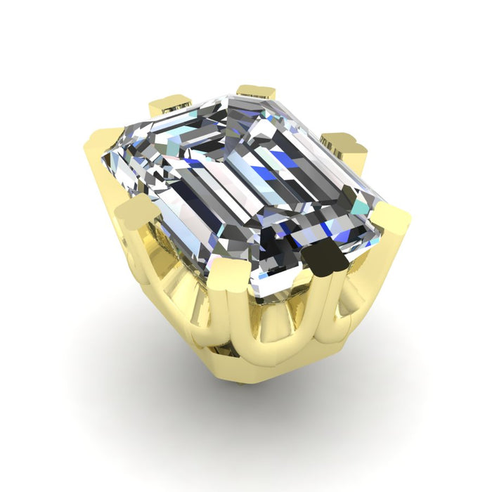 Emerald Cut Single Stone Eight Claw Traditional Rex Collet