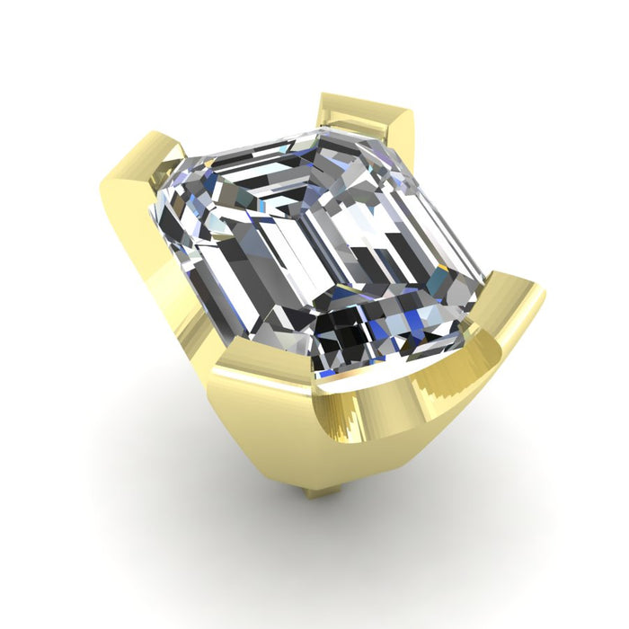 Emerald Cut Single Stone Four Claw Collet